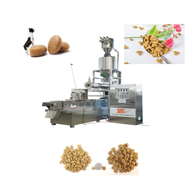 Tốc độ sản xuất lớn Twin Screw Dog Food Manufacturing Equipment Điều chỉnh tốc độ