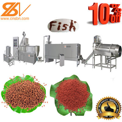 Double Screw Fish Feed Making Pet Food Processing Machinery 201 Staineless