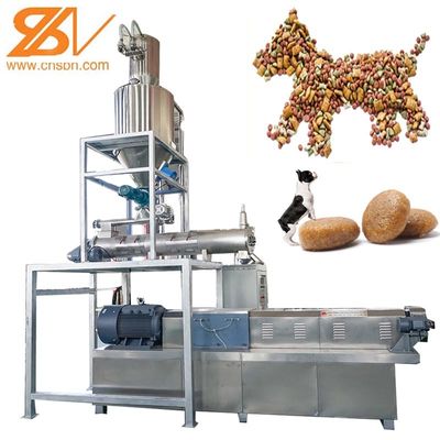 Máy đùn trục vít đôi Pufffed Nhà máy chế biến thực phẩm ướt Pet Dog Cat