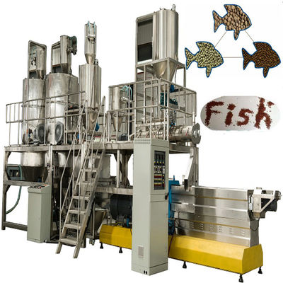 Twin Screw 2TPH Floating Fish Feed Pellet Making Machine Điện năng lượng